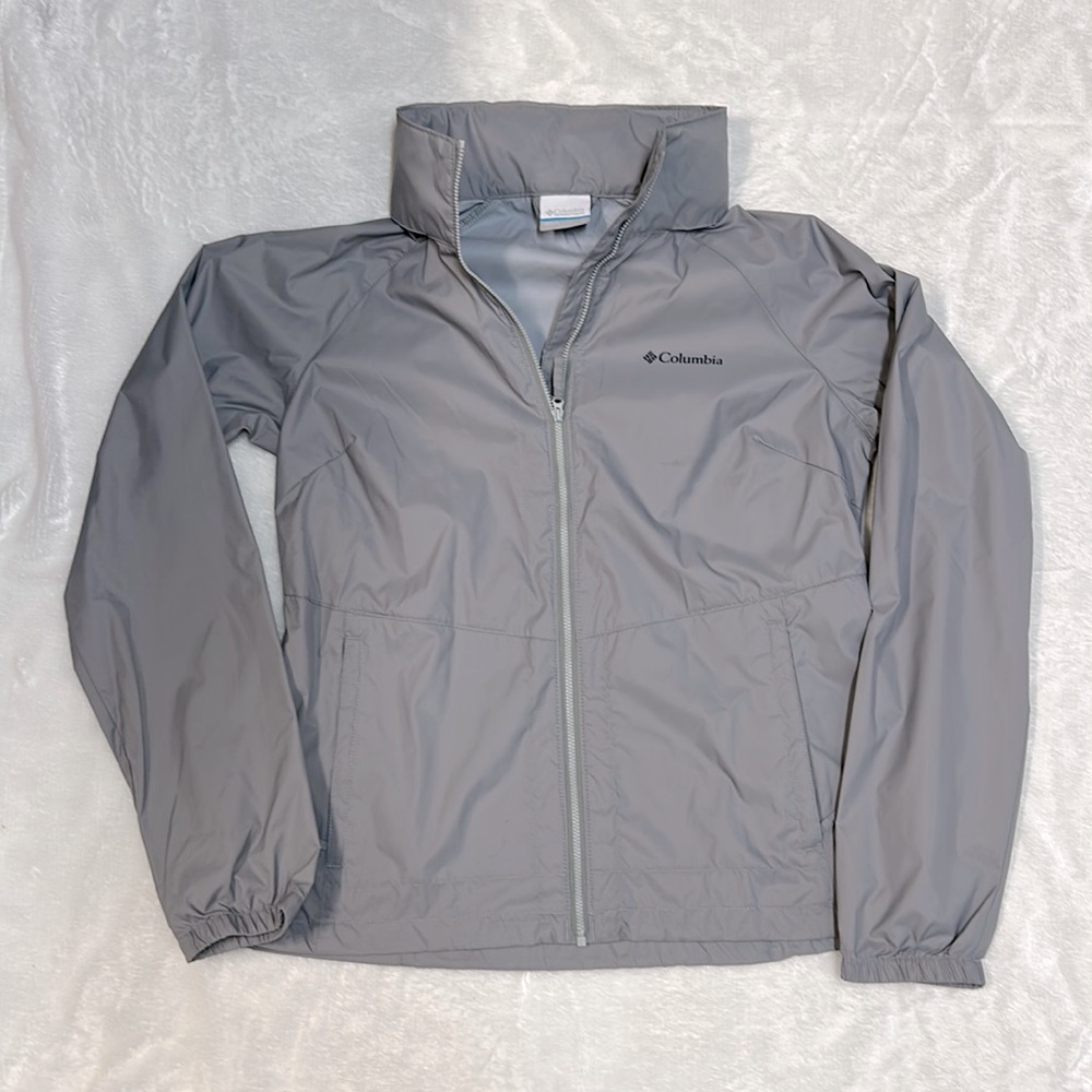 Women’s Columbia rain jacket gray. M